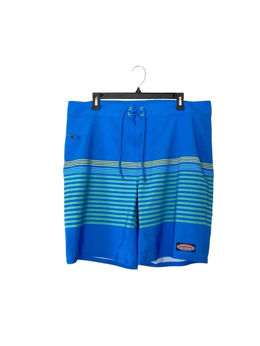 Vineyard Vines Swim Trunks Board Shorts Mens Size 36 Blue Striped Beach Vacation